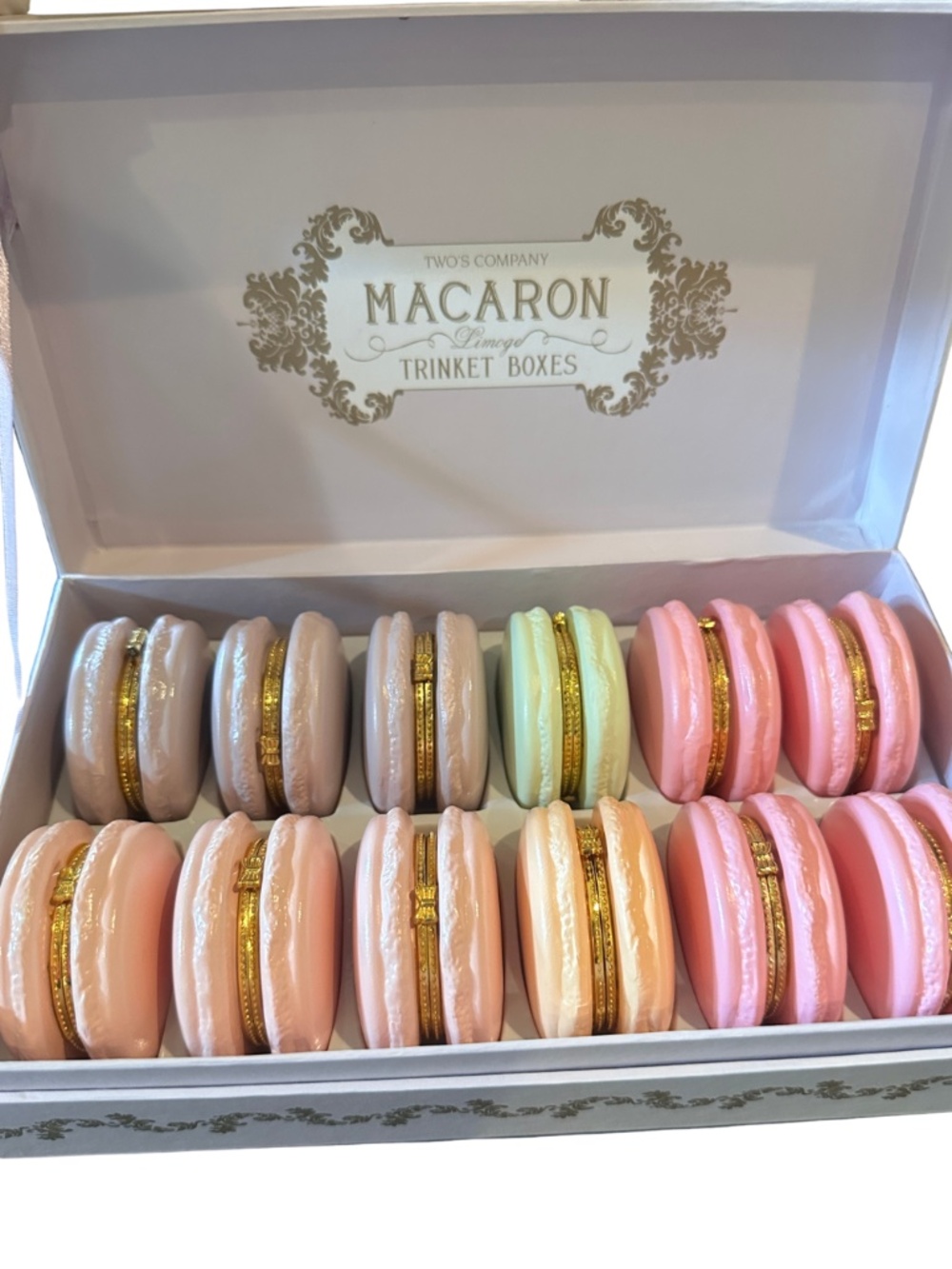 NEW Two's Company Macaron Trinket Boxes - Variety Colors 2